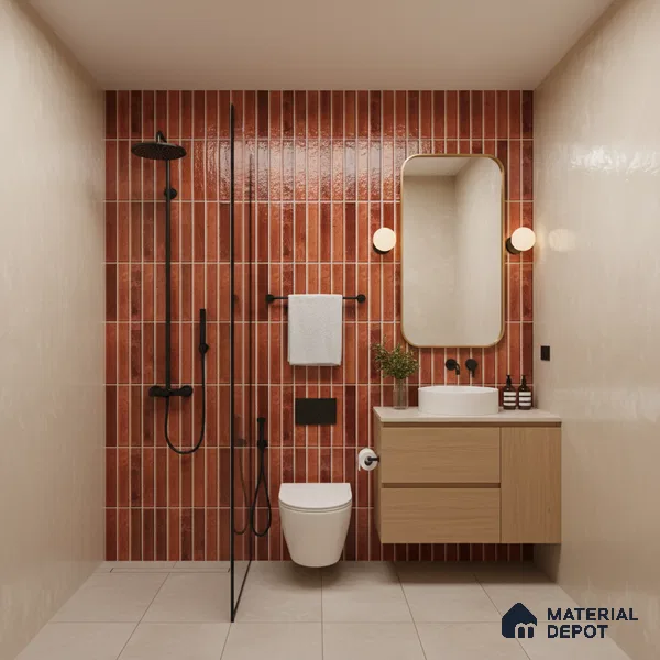 TL 07172 J Bissel Cosmo Ruby 1 ft x 1 ft Glossy Finish Ceramic Tile - 10 mm | Please Expect a Slight Variation of Pattern
