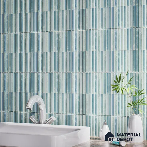 Faux Subway Wall Tile TL 07172 K Bissel Cosmo Sage 1 ft x 1 ft Glossy Finish Ceramic Tile - 10 mm | Please Expect a Slight Variation of Pattern