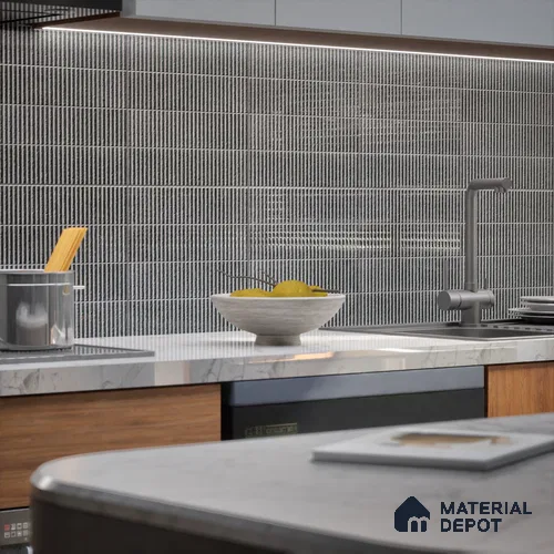 Faux Subway Wall Tile TL 07173 Blend Cosmo Charcoal 1 ft x 1 ft Glossy Finish Ceramic Tile - 10 mm | Please Expect a Slight Variation of Pattern