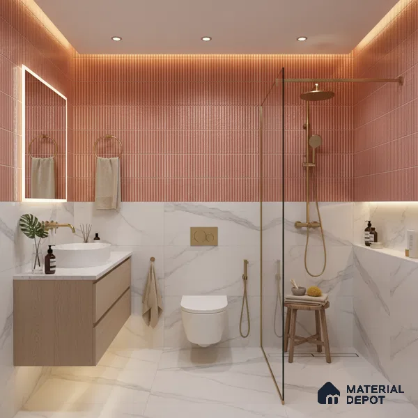 TL 07173 B Blend Cosmo Cipria 1 ft x 1 ft Glossy Finish Ceramic Tile - 10 mm | Please Expect a Slight Variation of Pattern