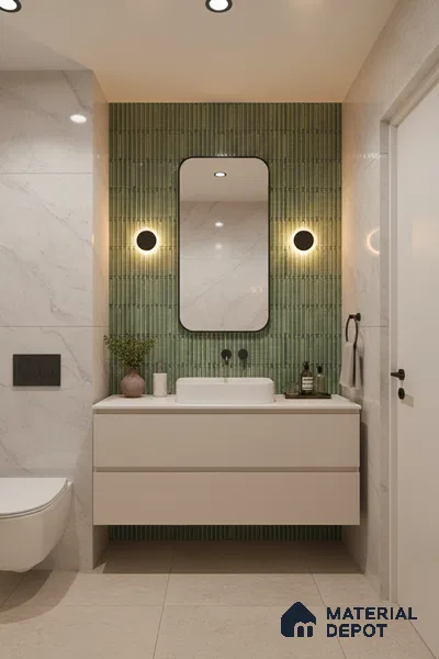 TL 07173 D Blend Cosmo Olive 1 ft x 1 ft Glossy Finish Ceramic Tile - 10 mm | Please Expect a Slight Variation of Pattern