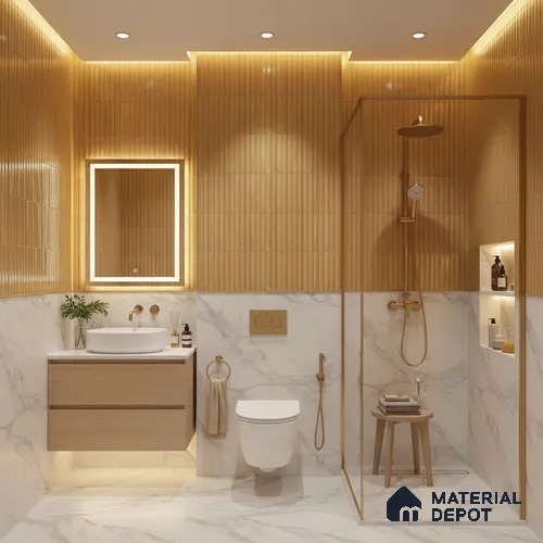 TL 07174 C Bumpy Cosmo Carmel 1 ft x 1 ft Glossy Finish Ceramic Tile - 10 mm | Please Expect a Slight Variation of Pattern
