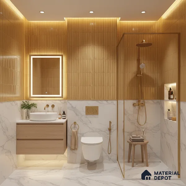 TL 07174 C Bumpy Cosmo Carmel 1 ft x 1 ft Glossy Finish Ceramic Tile - 10 mm | Please Expect a Slight Variation of Pattern