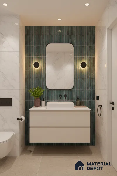TL 07174 D Bumpy Cosmo Forest 1 ft x 1 ft Glossy Finish Ceramic Tile - 10 mm | Please Expect a Slight Variation of Pattern