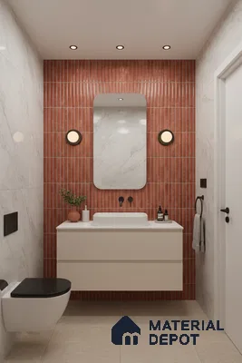 TL 07174 G Bumpy Cosmo Merlot 1 ft x 1 ft Glossy Finish Ceramic Tile - 10 mm | Please Expect a Slight Variation of Pattern
