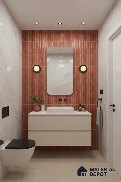 TL 07174 G Bumpy Cosmo Merlot 1 ft x 1 ft Glossy Finish Ceramic Tile - 10 mm | Please Expect a Slight Variation of Pattern