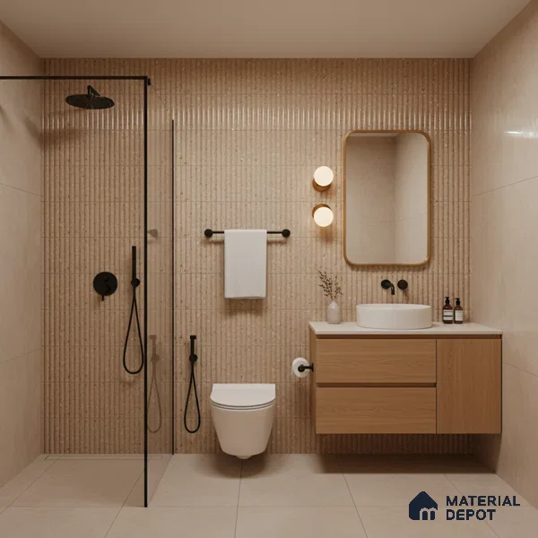 TL 07174 L Bumpy Cosmo Wheat 1 ft x 1 ft Glossy Finish Ceramic Tile - 10 mm | Please Expect a Slight Variation of Pattern