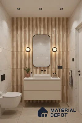 TL 07177 D Liner Cosmo Ivory 1 ft x 1 ft Glossy Finish Ceramic Tile - 10 mm | Please Expect a Slight Variation of Pattern