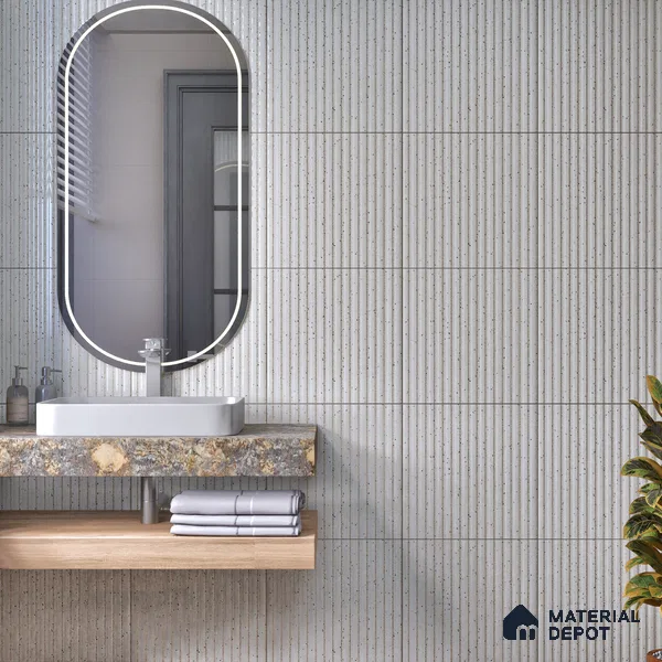 Faux Subway Wall Tile TL 07177 F Liner Cosmo Mist 1 ft x 1 ft Glossy Finish Ceramic Tile - 10 mm | Please Expect a Slight Variation of Pattern