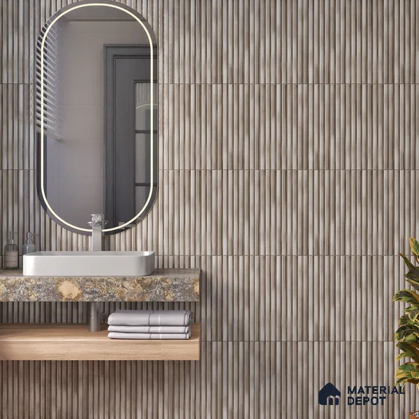 Faux Subway Wall Tile TL 07177 I Liner Cosmo Rust 1 ft x 1 ft Glossy Finish Ceramic Tile - 10 mm | Please Expect a Slight Variation of Pattern