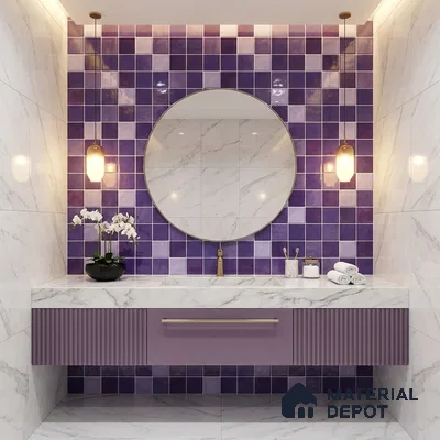 Mosaic Floor & Wall Tile TL 07178 Lusso Cosmo Grape 1 ft x 1 ft Glossy Finish Ceramic Tile - 10 mm