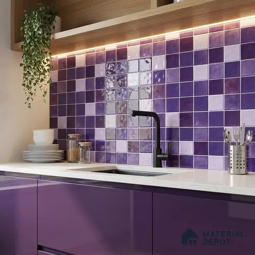 Mosaic Floor & Wall Tile TL 07178 Lusso Cosmo Grape 1 ft x 1 ft Glossy Finish Ceramic Tile - 10 mm