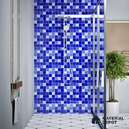 Mosaic Floor & Wall Tile TL 07178 B Lusso Cosmo Navy 1 ft x 1 ft Glossy Finish Ceramic Tile - 10 mm