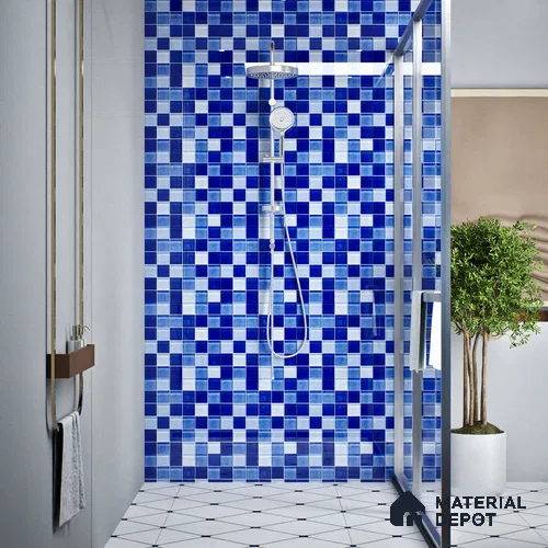 Mosaic Floor & Wall Tile TL 07178 C Lusso Cosmo Shappire 1 ft x 1 ft Glossy Finish Ceramic Tile - 10 mm