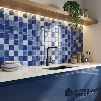 Mosaic Floor & Wall Tile TL 07178 C Lusso Cosmo Shappire 1 ft x 1 ft Glossy Finish Ceramic Tile - 10 mm