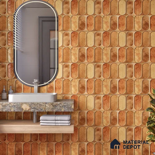 Highlighter Wall Tile TL 07179 E Opal Cosmo Macaroon 1 ft x 1 ft Glossy Finish Ceramic Tile - 10 mm | Suitable For Kitchen & Bathroom