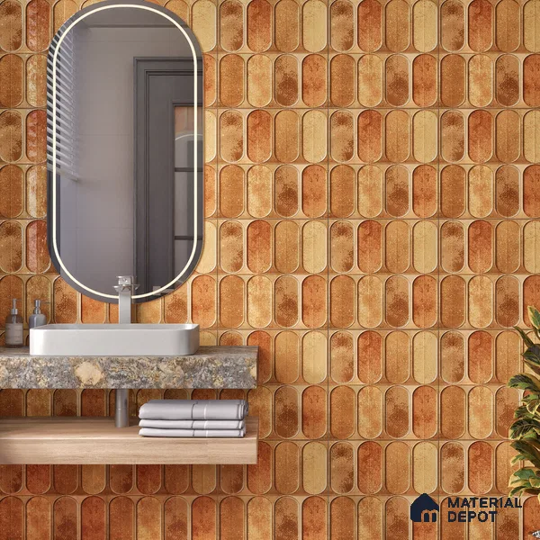 Highlighter Wall Tile TL 07179 E Opal Cosmo Macaroon 1 ft x 1 ft Glossy Finish Ceramic Tile - 10 mm | Suitable For Kitchen & Bathroom