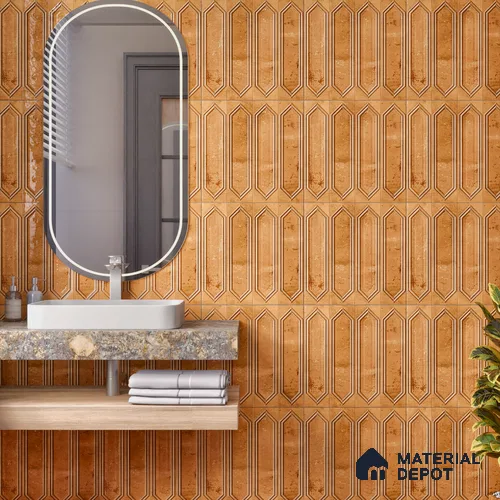 Highlighter Wall Tile TL 07181 B Picket Cosmo Cider 1 ft x 1 ft Glossy Finish Ceramic Tile - 10 mm | Suitable For Kitchen & Bathroom