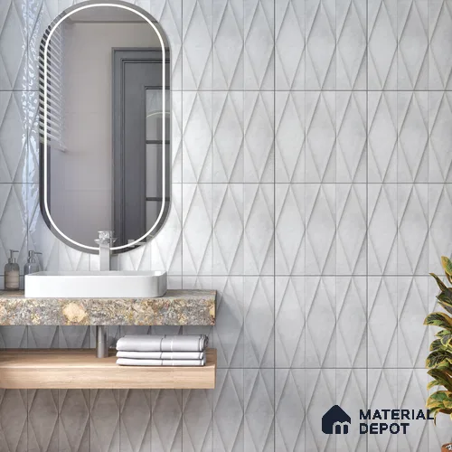 Faux Subway Wall Tile TL 07182 B Plaka Cosmo Bianco 1 ft x 1 ft Glossy Finish Ceramic Tile - 10 mm | Suitable For Kitchen & Bathroom