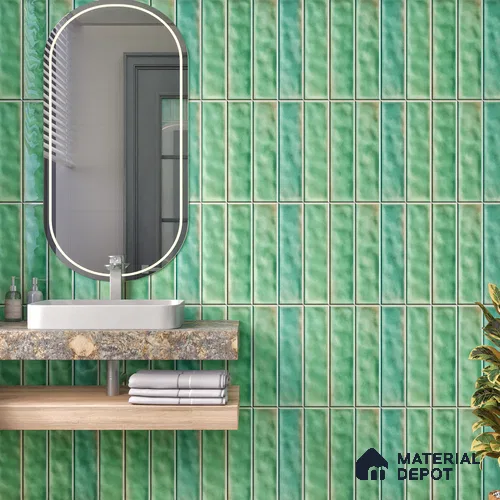 Faux Subway Wall Tile TL 07184 B Tikal Cosmo Fern 1 ft x 1 ft Glossy Finish Ceramic Tile - 10 mm | Suitable For Kitchen & Bathroom