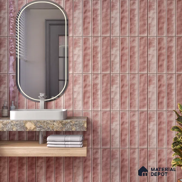 Faux Subway Wall Tile TL 07184 D Tikal Cosmo Lavender 1 ft x 1 ft Glossy Finish Ceramic Tile - 10 mm | Suitable For Kitchen & Bathroom
