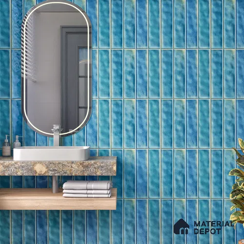 Faux Subway Wall Tile TL 07184 E Tikal Cosmo Ocre 1 ft x 1 ft Glossy Finish Ceramic Tile - 10 mm | Suitable For Kitchen & Bathroom