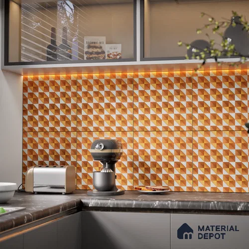 Highlighter Wall Tile TL 07185 Brillo Nexo Keystone 1 ft x 1 ft Matte Finish Ceramic Tile - 10 mm | Suitable For Kitchen, Bathroom & Accent/Feature Wall