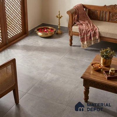 Stone Wall & Floor Tile TL 07196 C Oxy Grey 2 ft x 4 ft Vitrified Matte Finish - 9 mm | Suitable For Living Room, Bedroom, Dining Area