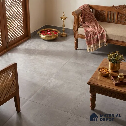 Stone Wall & Floor Tile TL 07196 C Oxy Grey 2 ft x 4 ft Vitrified Matte Finish - 9 mm | Suitable For Living Room, Bedroom, Dining Area