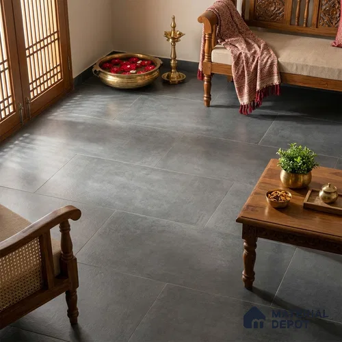 Stone Wall & Floor Tile TL 07196 D Oxy Moca 2 ft x 4 ft Vitrified Matte Finish - 9 mm | Suitable For Living Room, Bedroom, Dining Area