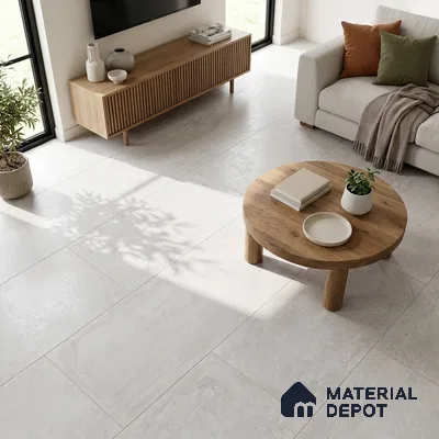 Stone Wall & Floor Tile TL 07196 Oxy Bianco 2 ft x 4 ft Vitrified Matte Finish - 9 mm | Suitable For Living Room, Bedroom, Dining Area