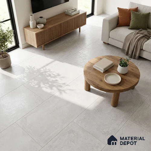 Stone Wall & Floor Tile TL 07196 Oxy Bianco 2 ft x 4 ft Vitrified Matte Finish - 9 mm | Suitable For Living Room, Bedroom, Dining Area