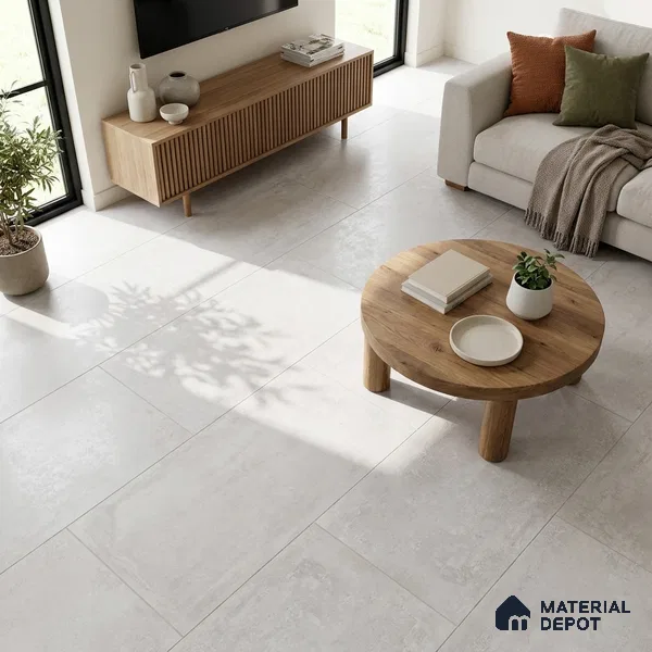 Stone Wall & Floor Tile TL 07196 Oxy Bianco 2 ft x 4 ft Vitrified Matte Finish - 9 mm | Suitable For Living Room, Bedroom, Dining Area