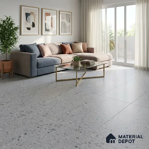 Terrazzo Floor & Wall Tile TL 07197 C Materika Gris 2 ft x 4 ft Vitrified Matte Finish - 9 mm
