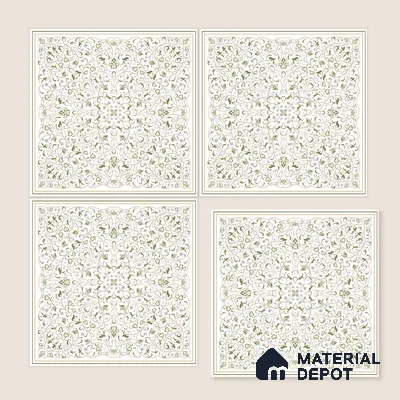 Moroccans Wall & Floor Tile TL 07247 C Olive Lace 1 ft x 1 ft Ceramic Matte Finish - 9 mm | 2 mm Spacer is Mandatory | Suitable For Bathroom, Kitchen, Dining Area | Please Expect a Slight Variation of Pattern