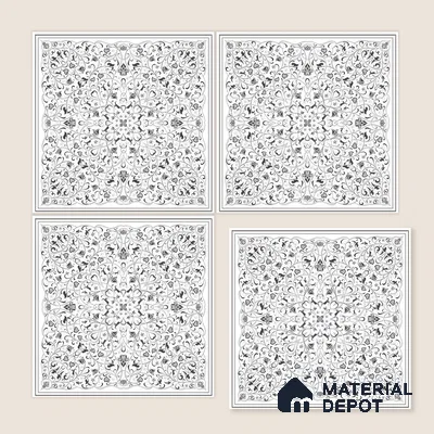 Moroccans Wall & Floor Tile TL 07247 Eternal Bloom 1 ft x 1 ft Ceramic Matte Finish - 9 mm | 2 mm Spacer is Mandatory | Suitable For Bathroom, Kitchen, Dining Area | Please Expect a Slight Variation of Pattern