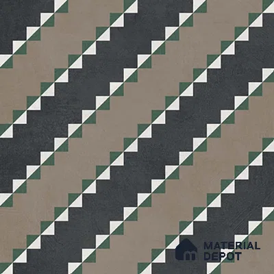 Moroccan Wall & Floor Tile TL 07258 Trend Black Decor 5001 200 mm x 200 mm Matte Finish Vitrified Tile - 8 mm | 4 Random Design | Suitable For living Room, Bedroom, Kitchen | Please Expect a Slight Variation of Pattern