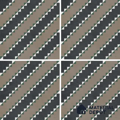 Moroccan Wall & Floor Tile TL 07258 Trend Black Decor 5001 200 mm x 200 mm Matte Finish Vitrified Tile - 8 mm | 4 Random Design | Suitable For living Room, Bedroom, Kitchen | Please Expect a Slight Variation of Pattern