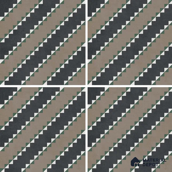 Moroccan Wall & Floor Tile TL 07258 Trend Black Decor 5001 200 mm x 200 mm Matte Finish Vitrified Tile - 8 mm | 4 Random Design | Suitable For living Room, Bedroom, Kitchen | Please Expect a Slight Variation of Pattern