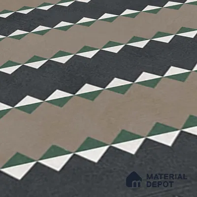 Moroccan Wall & Floor Tile TL 07258 Trend Black Decor 5001 200 mm x 200 mm Matte Finish Vitrified Tile - 8 mm | 4 Random Design | Suitable For living Room, Bedroom, Kitchen | Please Expect a Slight Variation of Pattern