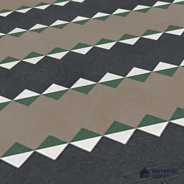 Moroccan Wall & Floor Tile TL 07258 Trend Black Decor 5001 200 mm x 200 mm Matte Finish Vitrified Tile - 8 mm | 4 Random Design | Suitable For living Room, Bedroom, Kitchen | Please Expect a Slight Variation of Pattern