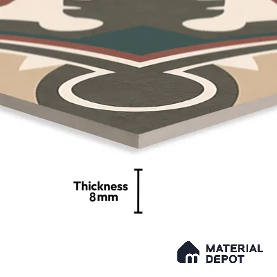 Moroccan Wall & Floor Tile TL 07260 Trend Cedar Decor 5003 200 mm x 200 mm Matte Finish Vitrified Tile - 8 mm | 4 Random Design | Suitable For living Room, Bedroom, Kitchen | Please Expect a Slight Variation of Pattern