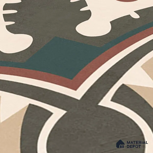 Moroccan Wall & Floor Tile TL 07260 Trend Cedar Decor 5003 200 mm x 200 mm Matte Finish Vitrified Tile - 8 mm | 4 Random Design | Suitable For living Room, Bedroom, Kitchen | Please Expect a Slight Variation of Pattern