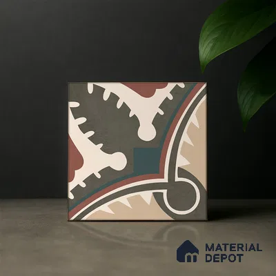 Moroccan Wall & Floor Tile TL 07260 Trend Cedar Decor 5003 200 mm x 200 mm Matte Finish Vitrified Tile - 8 mm | 4 Random Design | Suitable For living Room, Bedroom, Kitchen | Please Expect a Slight Variation of Pattern