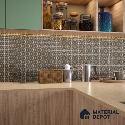 Moroccan Wall & Floor Tile TL 07261 Trend Cedar Decor 6001 200 mm x 200 mm Matte Finish Vitrified Tile - 8 mm | 4 Random Design | Suitable For living Room, Bedroom, Kitchen | Please Expect a Slight Variation of Pattern