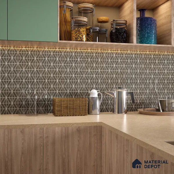 Moroccan Wall & Floor Tile TL 07261 Trend Cedar Decor 6001 200 mm x 200 mm Matte Finish Vitrified Tile - 8 mm | 4 Random Design | Suitable For living Room, Bedroom, Kitchen | Please Expect a Slight Variation of Pattern