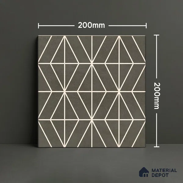 Moroccan Wall & Floor Tile TL 07261 Trend Cedar Decor 6001 200 mm x 200 mm Matte Finish Vitrified Tile - 8 mm | 4 Random Design | Suitable For living Room, Bedroom, Kitchen | Please Expect a Slight Variation of Pattern