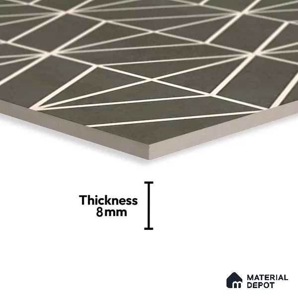 Moroccan Wall & Floor Tile TL 07261 Trend Cedar Decor 6001 200 mm x 200 mm Matte Finish Vitrified Tile - 8 mm | 4 Random Design | Suitable For living Room, Bedroom, Kitchen | Please Expect a Slight Variation of Pattern