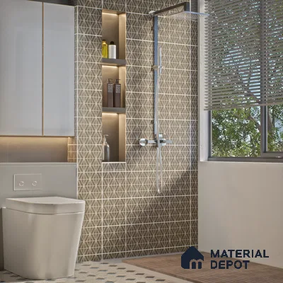 Moroccan Wall & Floor Tile TL 07261 Trend Cedar Decor 6001 200 mm x 200 mm Matte Finish Vitrified Tile - 8 mm | 4 Random Design | Suitable For living Room, Bedroom, Kitchen | Please Expect a Slight Variation of Pattern