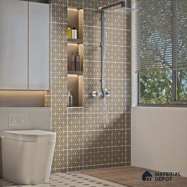 Moroccan Wall & Floor Tile TL 07261 Trend Cedar Decor 6001 200 mm x 200 mm Matte Finish Vitrified Tile - 8 mm | 4 Random Design | Suitable For living Room, Bedroom, Kitchen | Please Expect a Slight Variation of Pattern